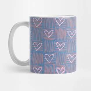 Plaid soft pastel cute pink heart pattern Mug